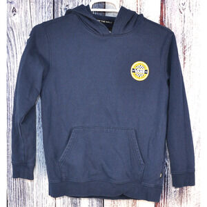 The Original Vans Off The Wall Est 1966 Print Youth L Blue Hooded Sweatshirt